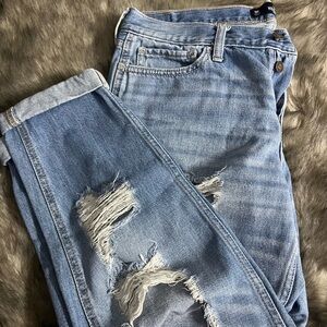Hollister Ripped Light Blue Boyfriend Jeans
